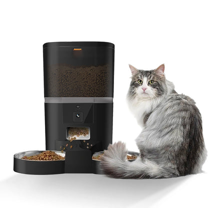 HD Camera Smart Pet Feeder Black